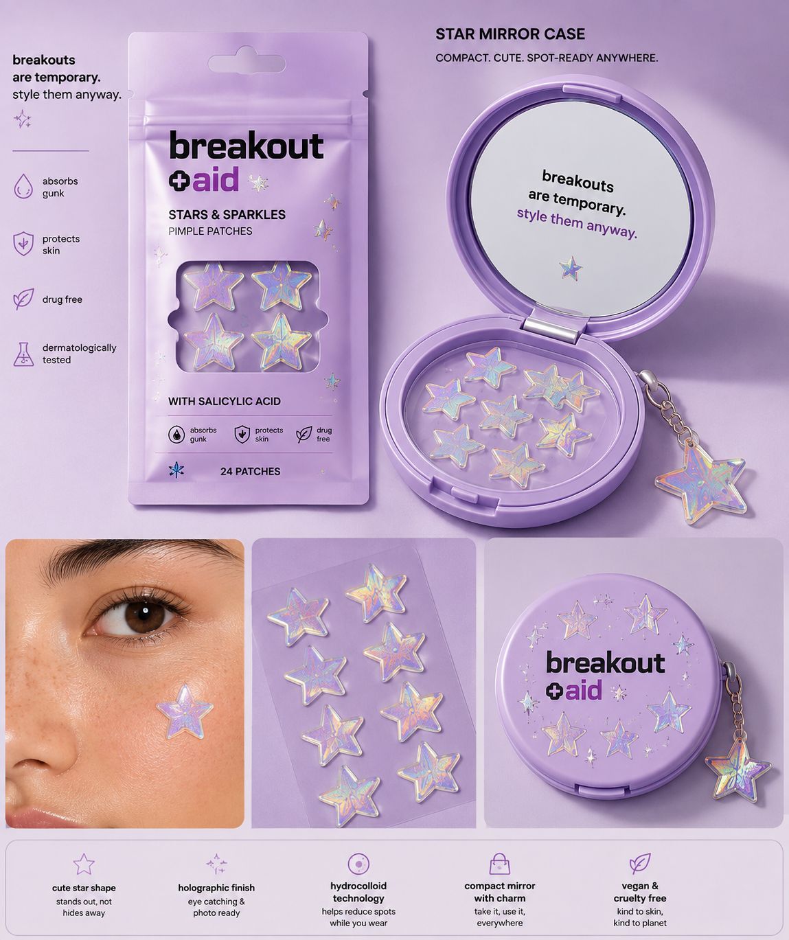 Stars & Sparkles Patches mockup by Breakout + Aid