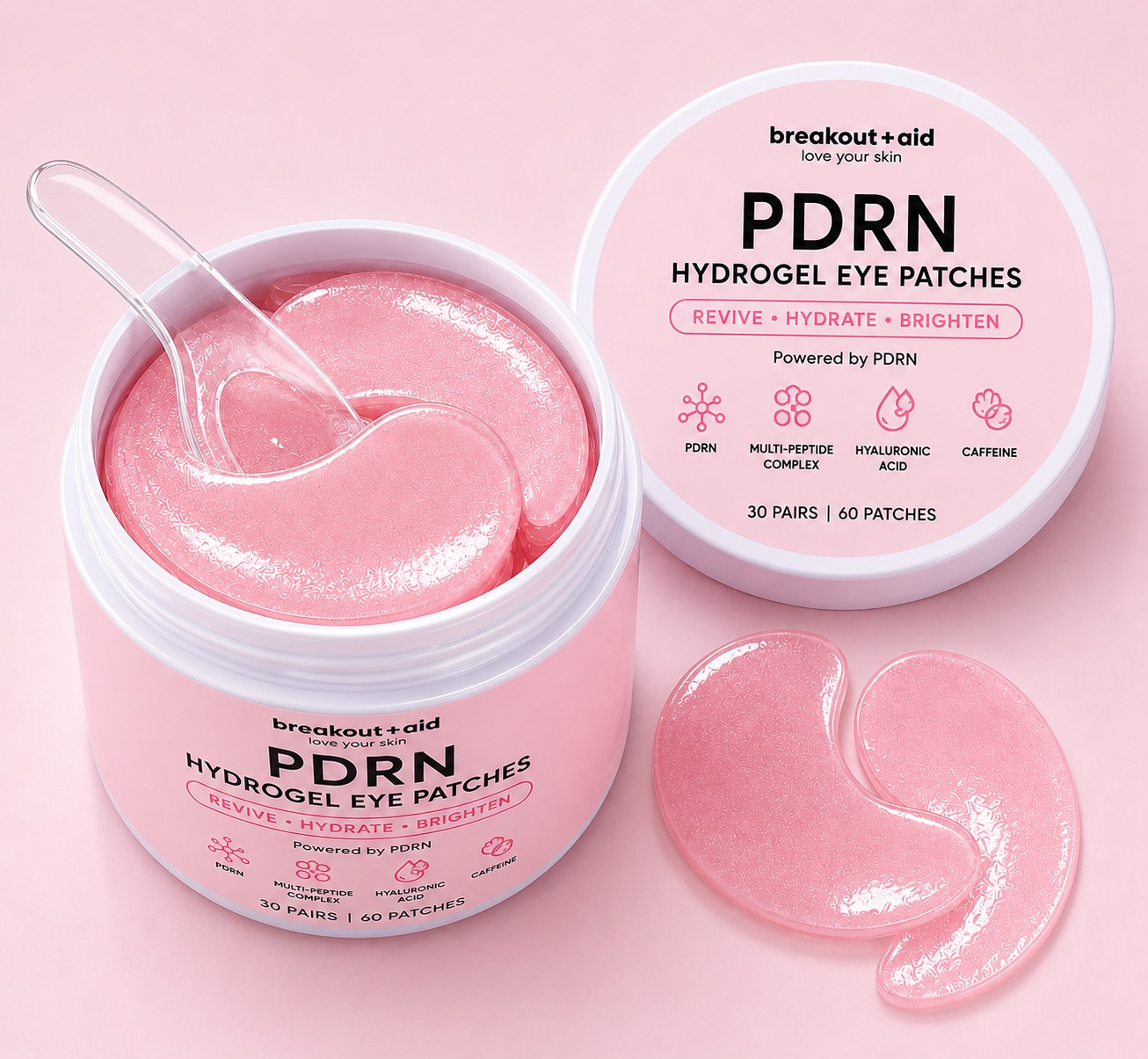 PDRN Hydrogel Eye Patches mockup by Breakout + Aid